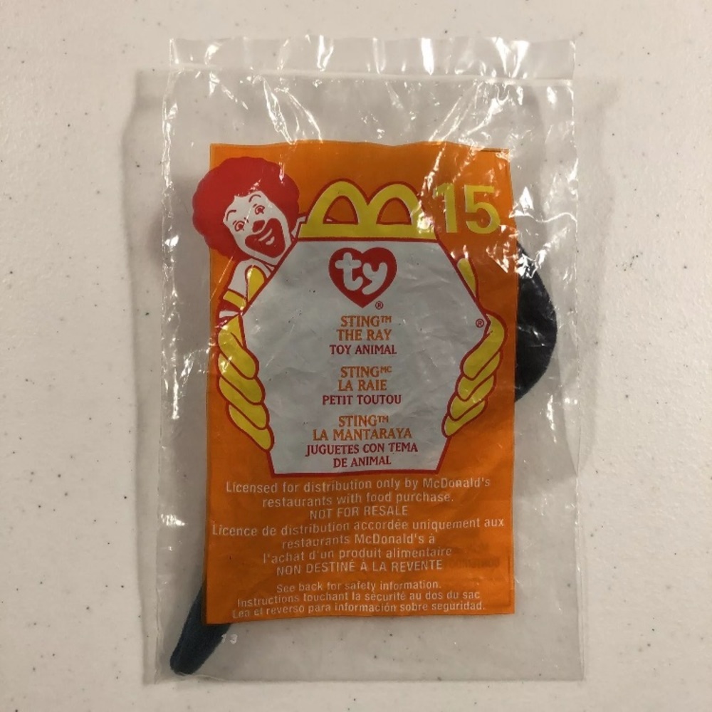 NEW  2000 McDonald’s Happy Meal Toy ty #15 STING THE RAY